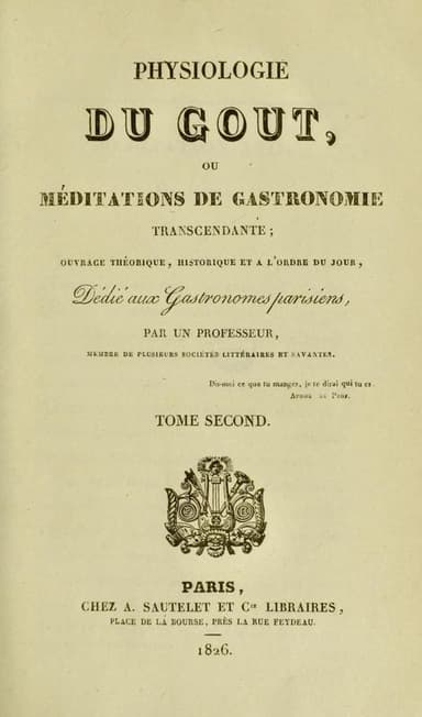 Physiologie du goût cover