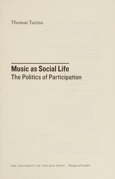 Music as social life cover
