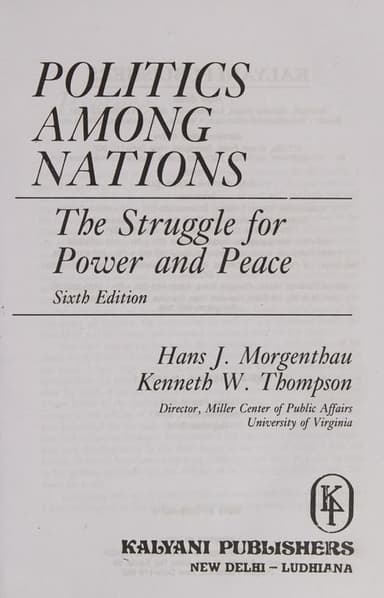 Politics among nations cover