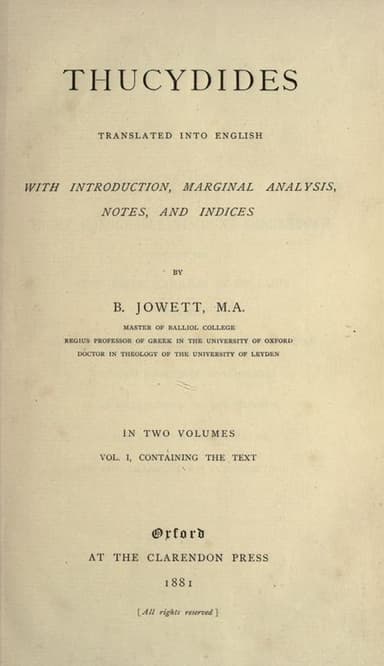 History of the Peloponnesian War cover