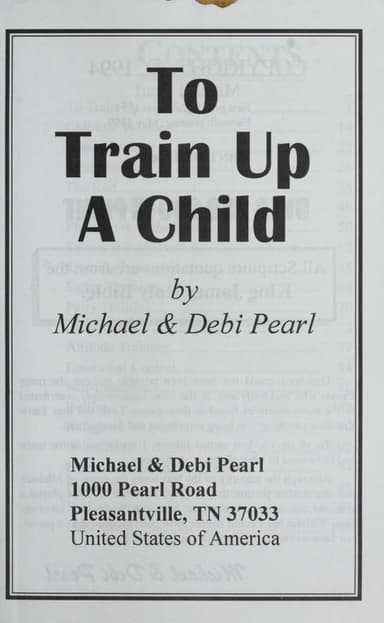 To train up a child cover