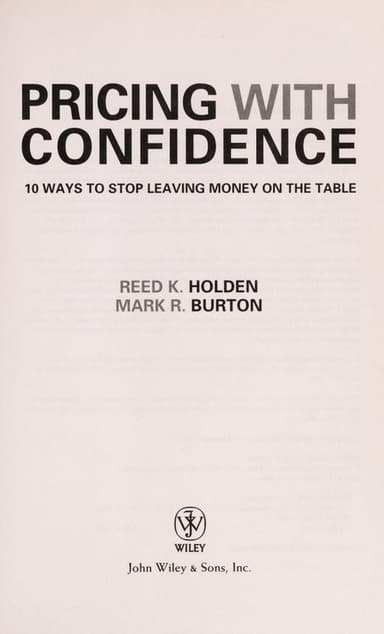 Pricing with confidence cover